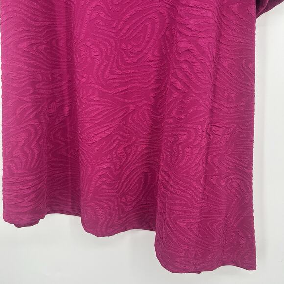 NEW Ali Miles Textured Tunic Top Pink Asymmetric Pocket Art Lagenlook Size 2X - Picture 8 of 10